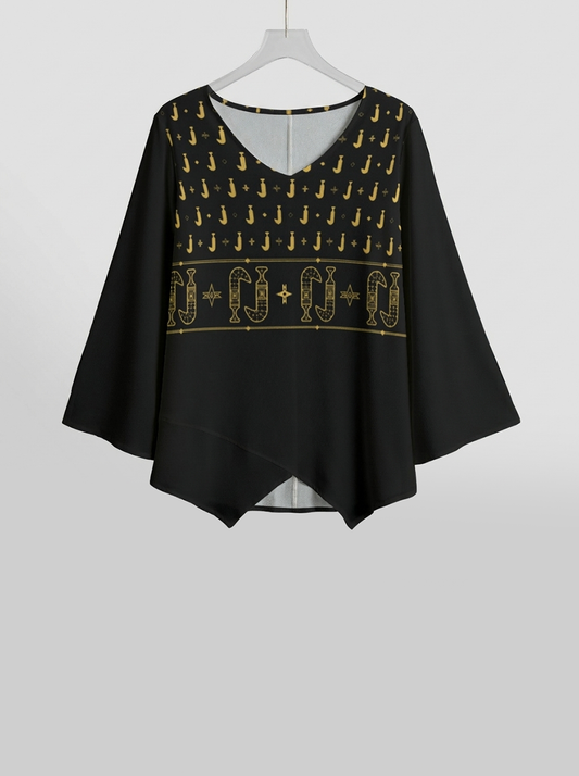 Khanjar -  V-Neck Long Sleeve T-Shirt